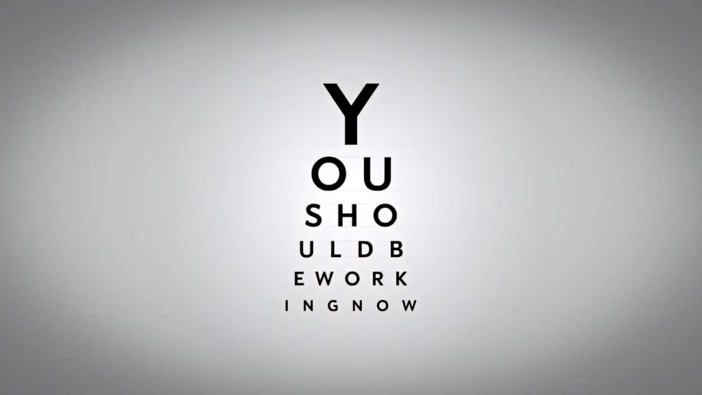 Motivational Black & White Typography Wallpaper: 'You Should Be Working Now'