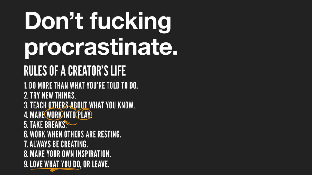 Bold Motivational Wallpaper: Rules of a Creator's Life for Productivity