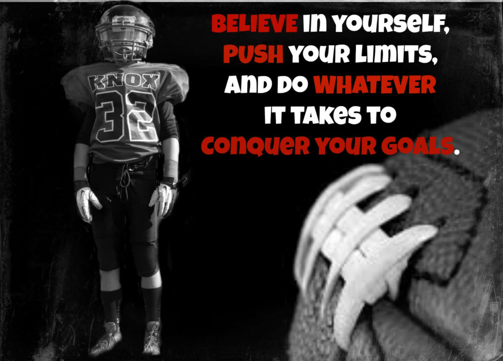Dynamic Football Player Wallpaper: Believe, Conquer Your Goals