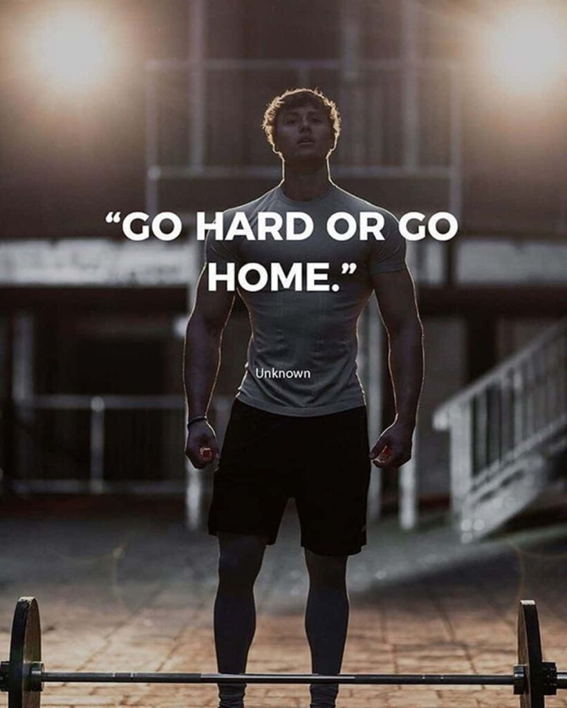 Go Hard or Go Home: Motivational Gym Wallpaper with Bodybuilder
