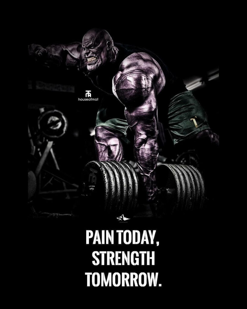 Muscular Character Gym Fanart: 'Pain Today, Strength Tomorrow' Wallpaper