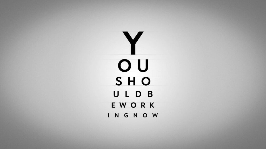 Minimalistic HD Wallpaper: Motivational 'You Should Be Working Now'