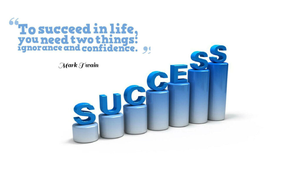 Motivational Mark Twain Wallpaper: Success & Growth Design