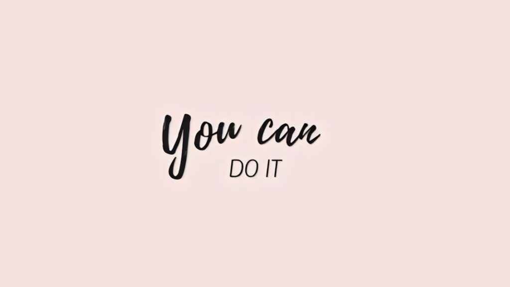 Motivational Minimalist Wallpaper: 'You Can Do It' on Soft Blush