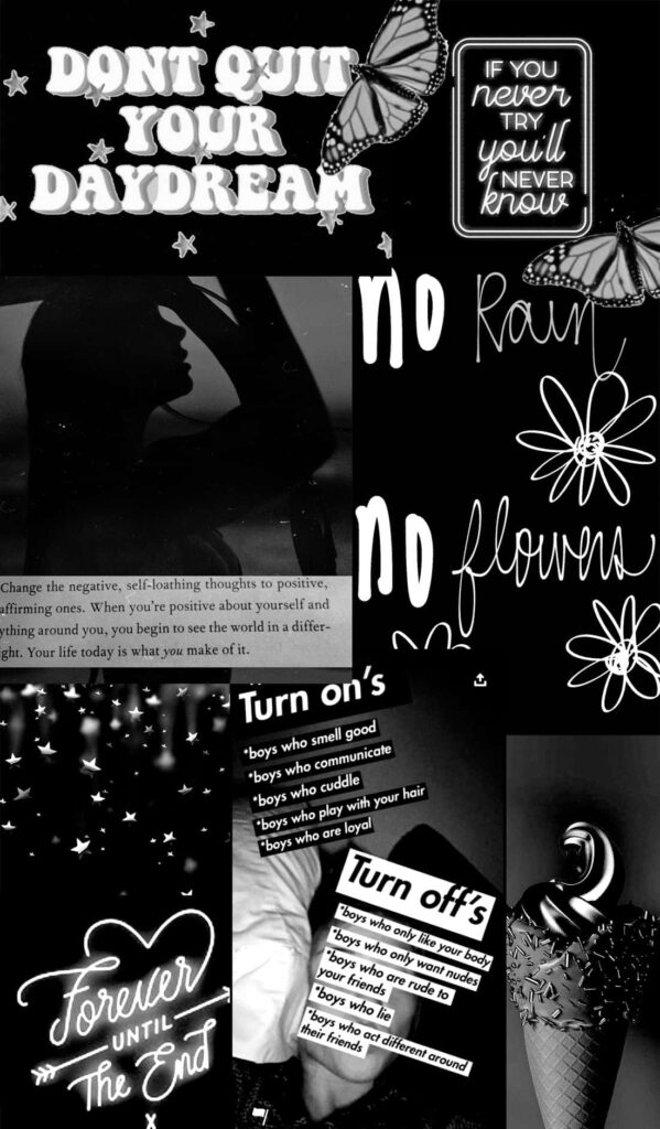 Motivational Quotes Collage Wallpaper with Artistic Floral Elements