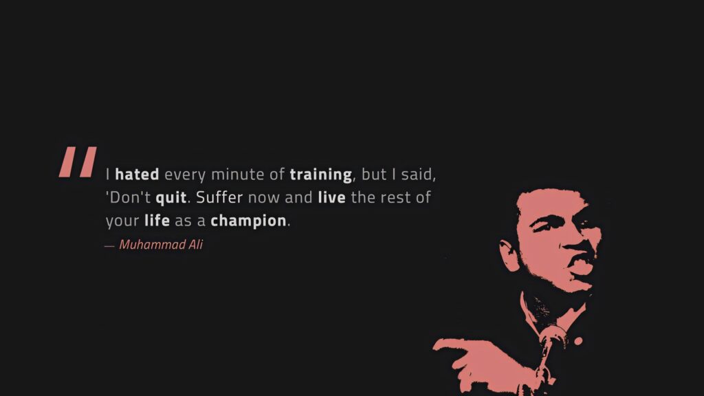 Motivational Muhammad Ali Quote Wallpaper - Resilience & Determination