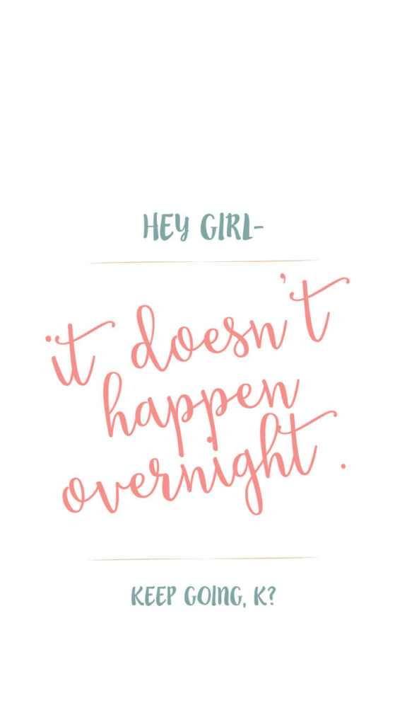 Pastel Motivational Wallpaper: 'Hey Girl, Good Things Take Time'