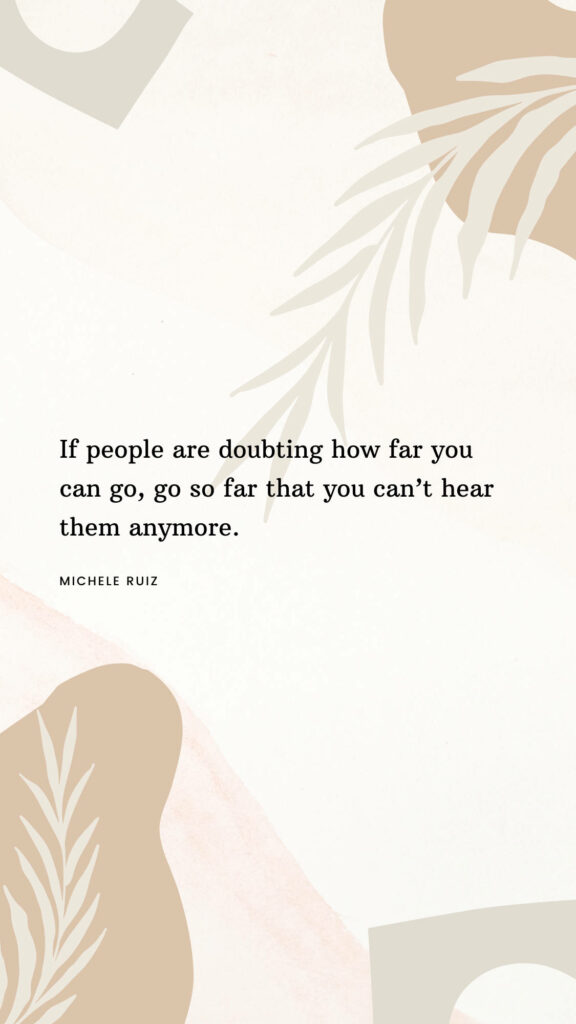 Motivational Aesthetic Wallpaper with Michele Ruiz Quote and Abstract Design