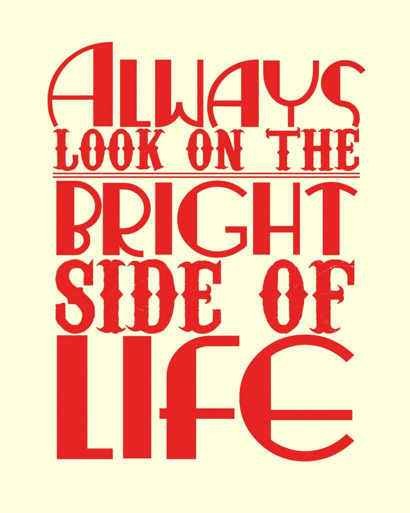 Bright Side Motivational Quote Wallpaper in Bold Red Typography
