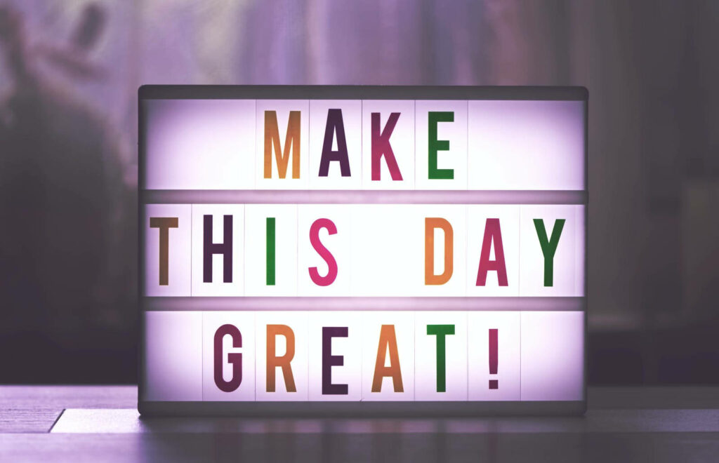 Motivational Quote Wallpaper: 'Make This Day Great!' in Bold Colors
