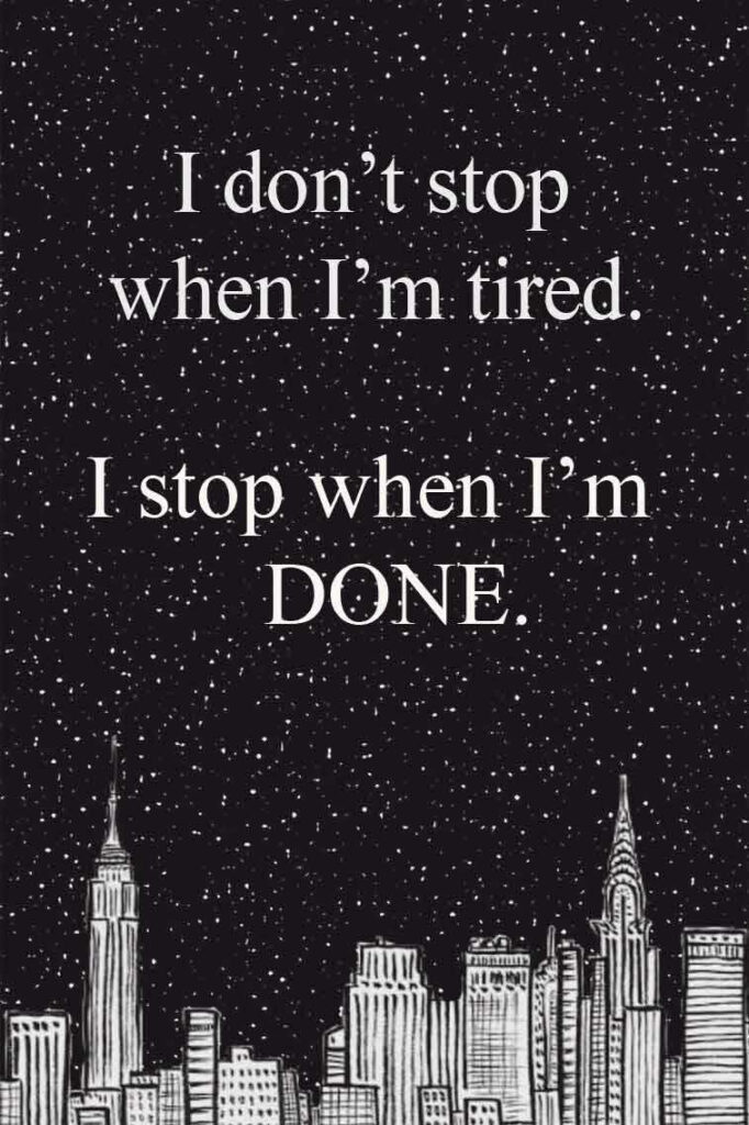 Motivational Quote Wallpaper: Starry Night & Skyline Background