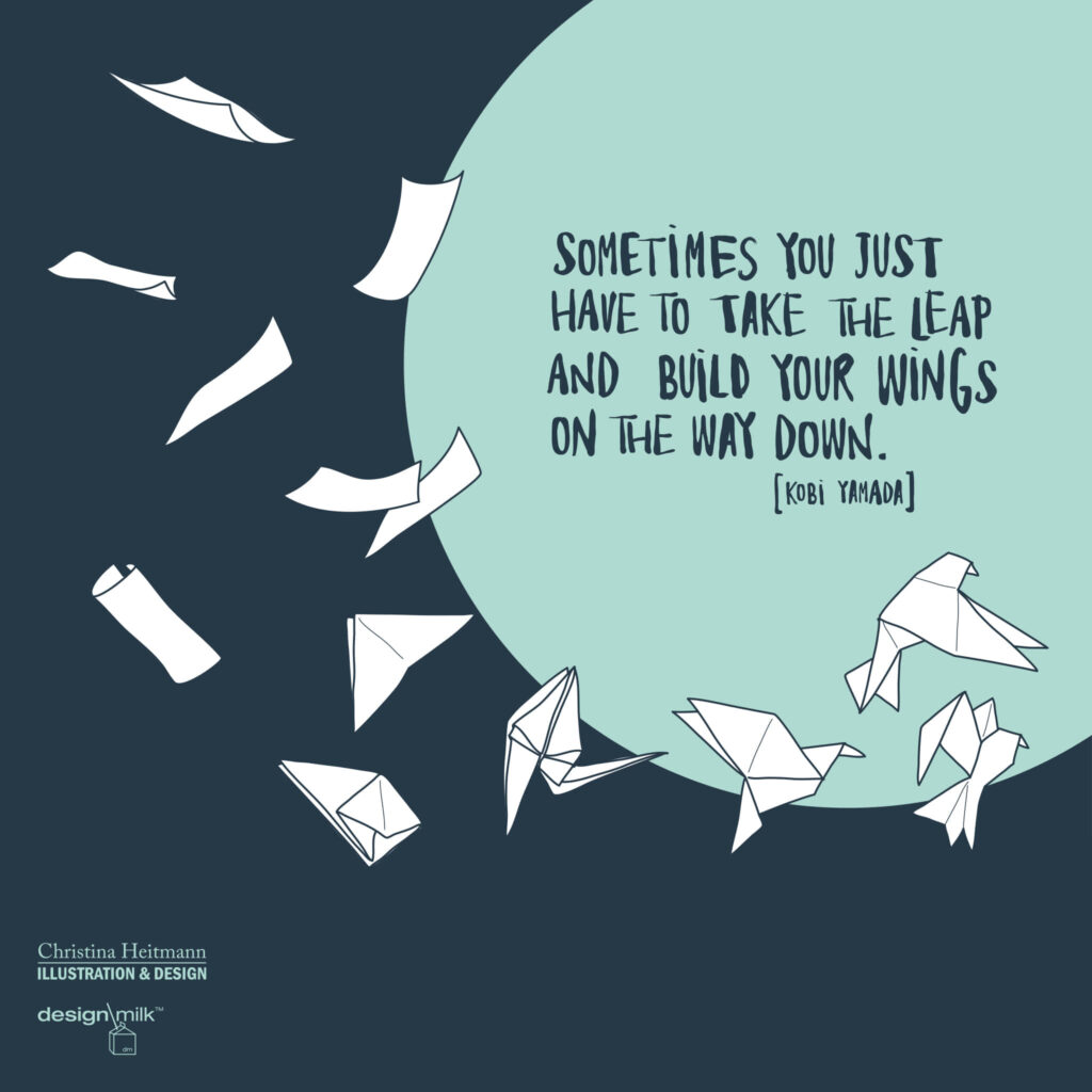 Motivational Wallpaper: Kobi Yamada Quote with Paper Planes Design