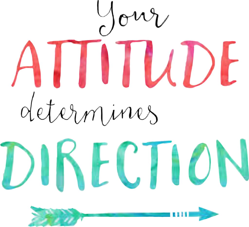 Bold Motivational Wallpaper: 'Your Attitude Determines Direction'