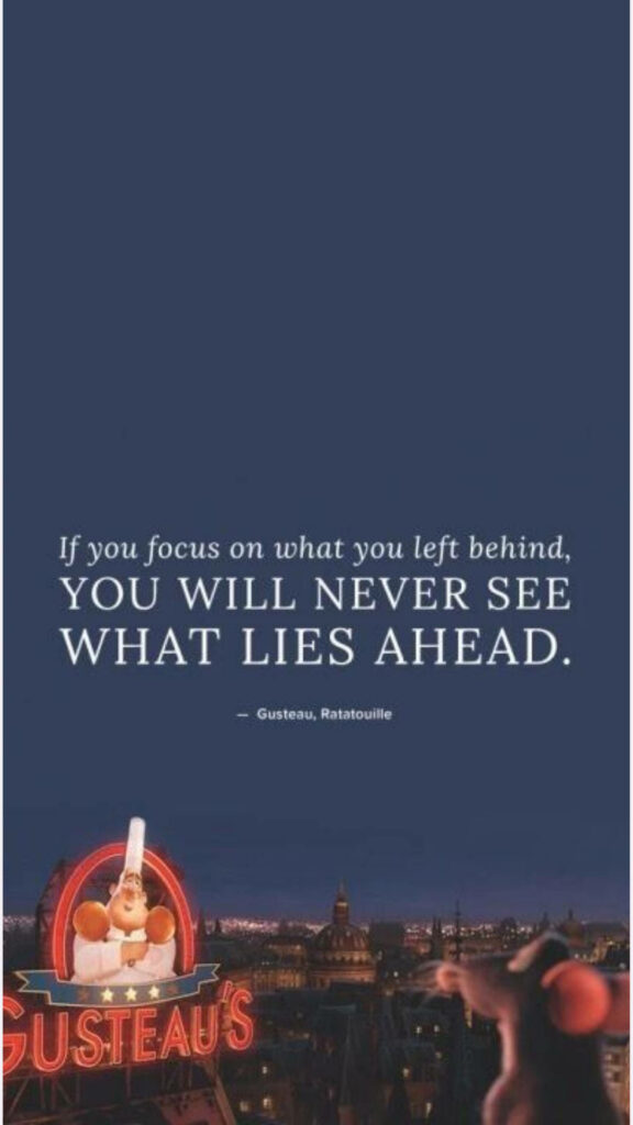 Inspiring Gusteau Quote Wallpaper: Night View of Ratatouille Restaurant