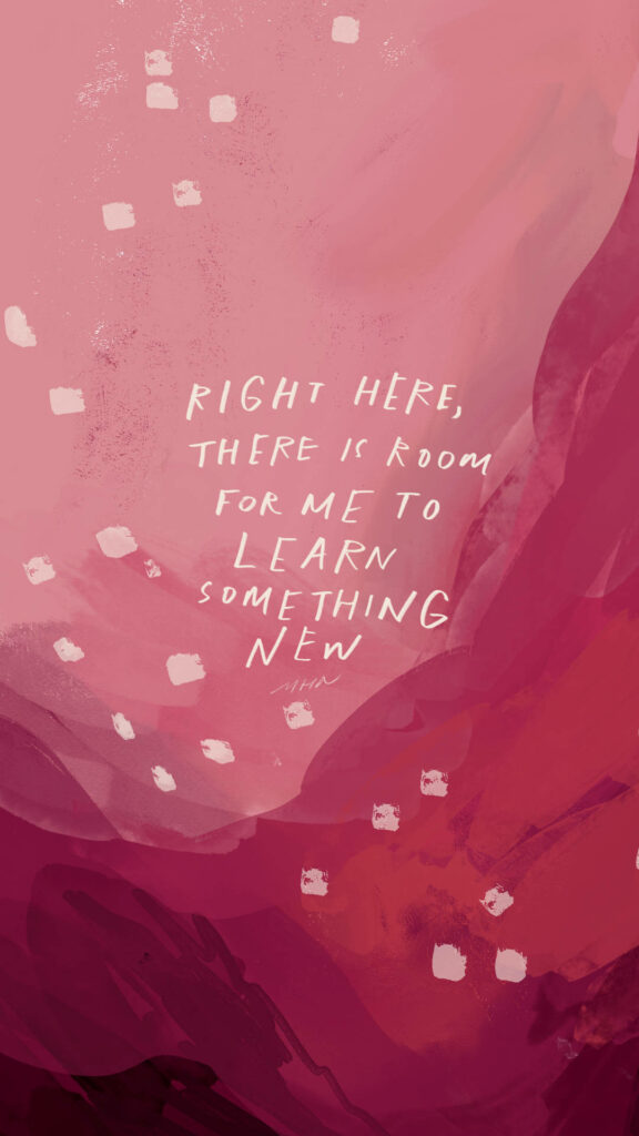 Uplifting Red & Pink Abstract Wallpaper with Motivational Affirmation