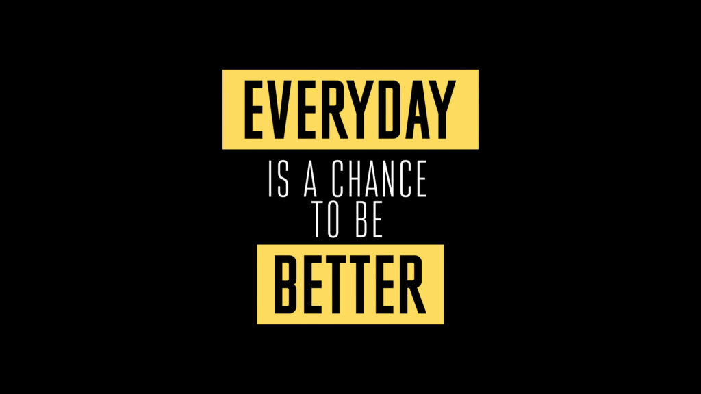 Bold Yellow Motivational Wallpaper: 'Everyday is a Chance to Be Better'