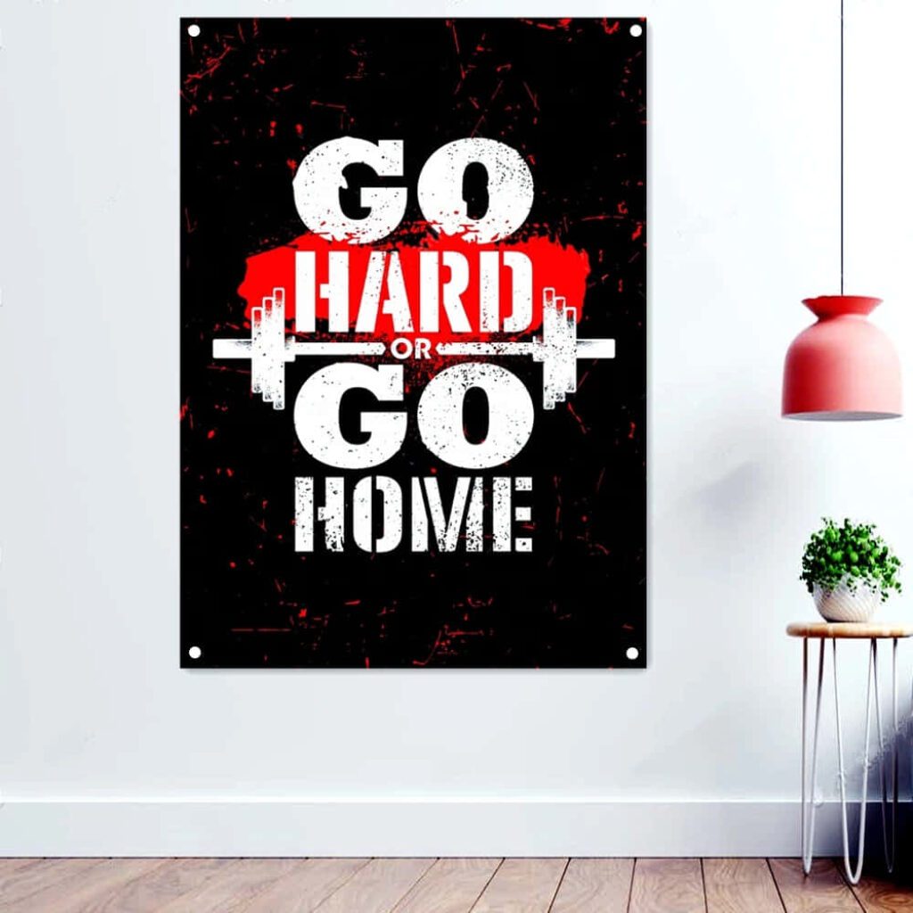 Bold Go Hard or Go Home Wallpaper for a Motivational Space