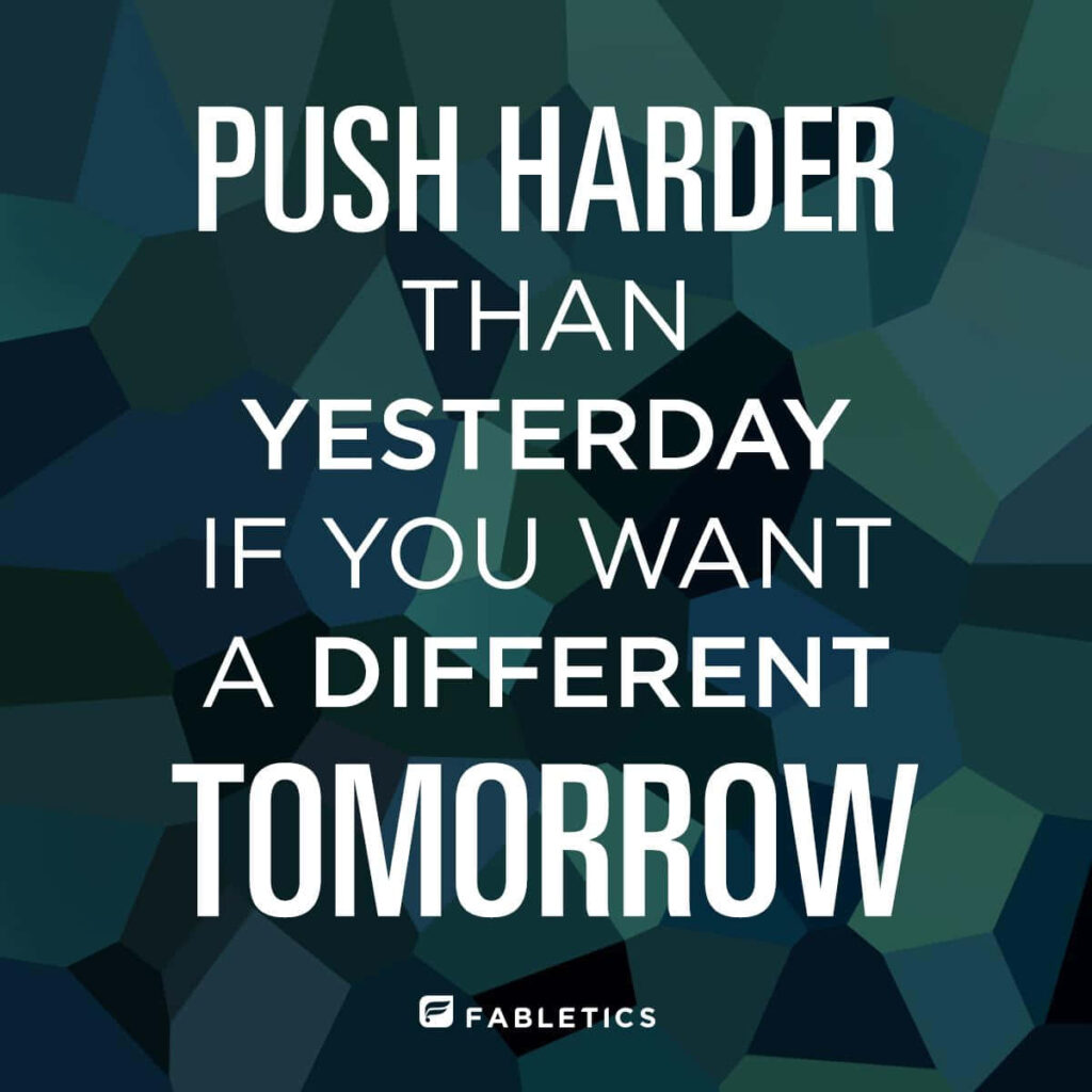 Motivational Wallpaper: Push Harder Than Yesterday - Fabletics Design
