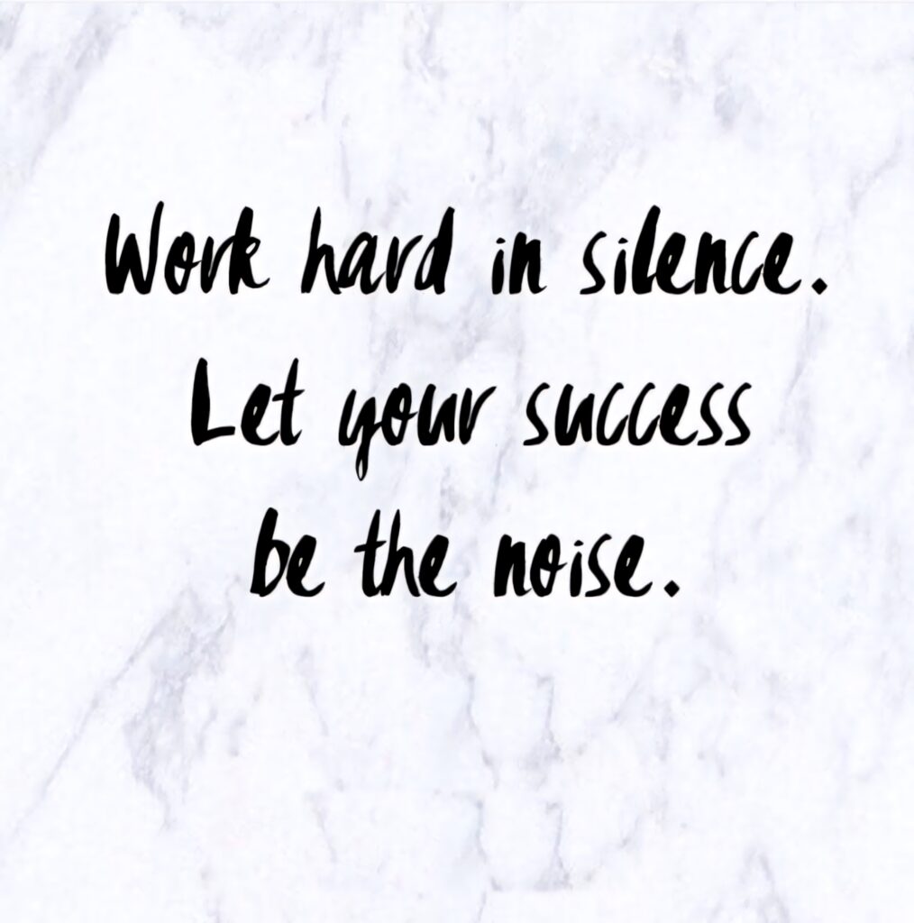 Motivational Wallpaper: 'Work Hard in Silence' on Marble Background