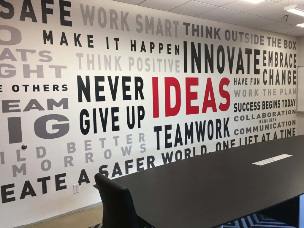 Motivational Word Cloud HD Wallpaper for Inspiring Office Spaces