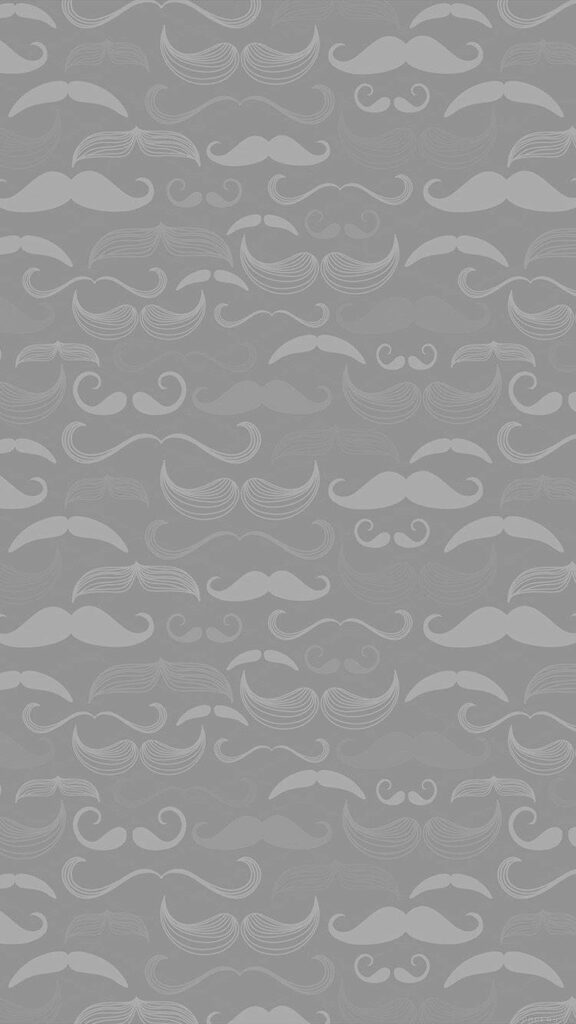 Moustache Magic: A Charming Grey-themed Lock Screen Wallpaper for Your Cute iPhone