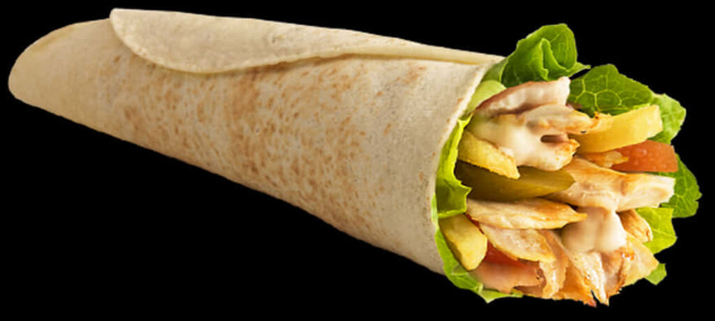 Delicious Chicken Shawarma Wrap Wallpaper: Fast-Food Delight