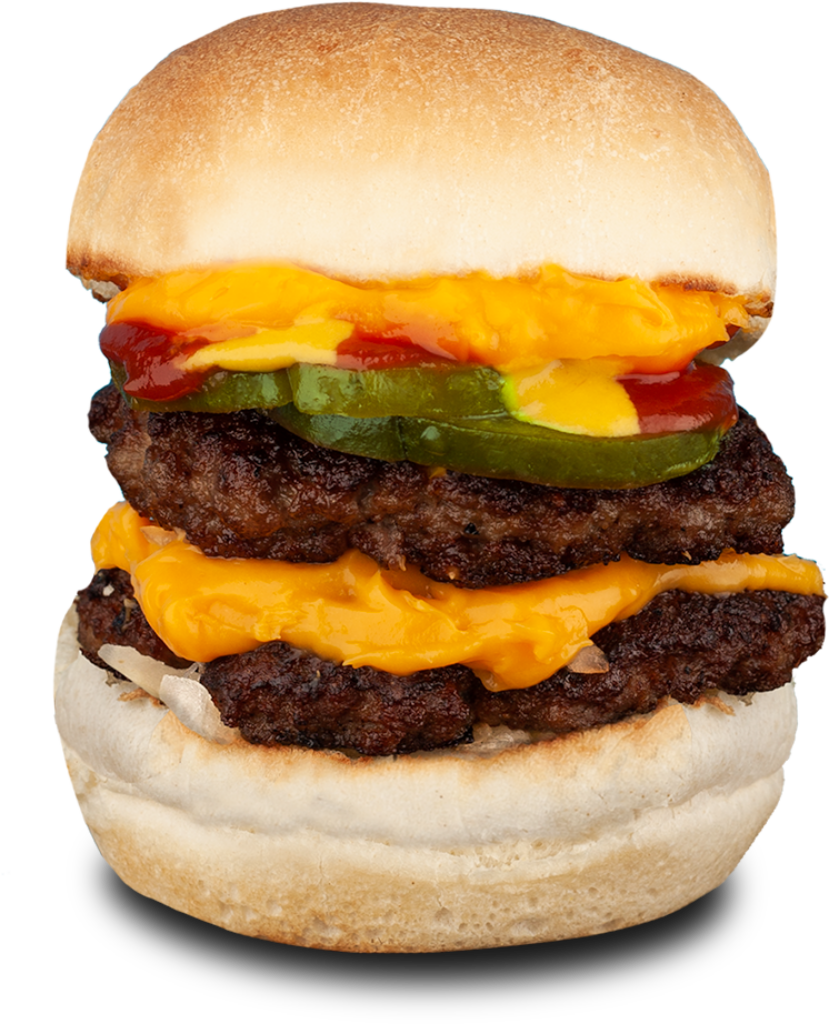 Delicious Double Cheeseburger Wallpaper: Juicy Beef & Cheesy Goodness