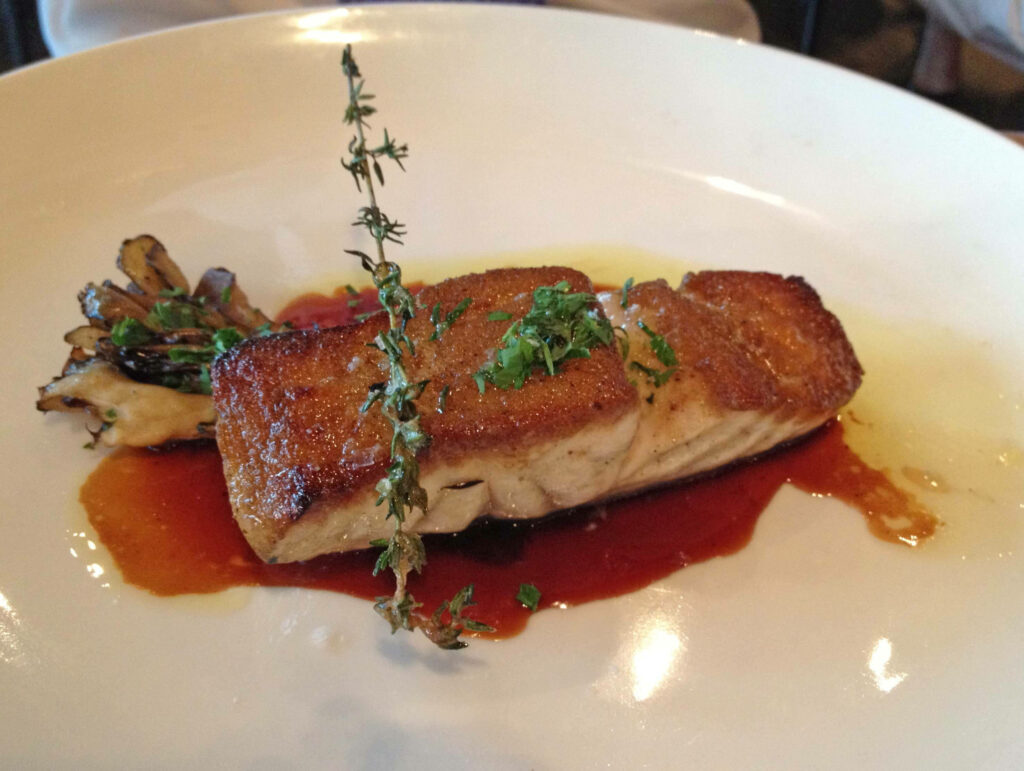 Mouthwatering Halibut Fillet Wallpaper: Gourmet Culinary Delight