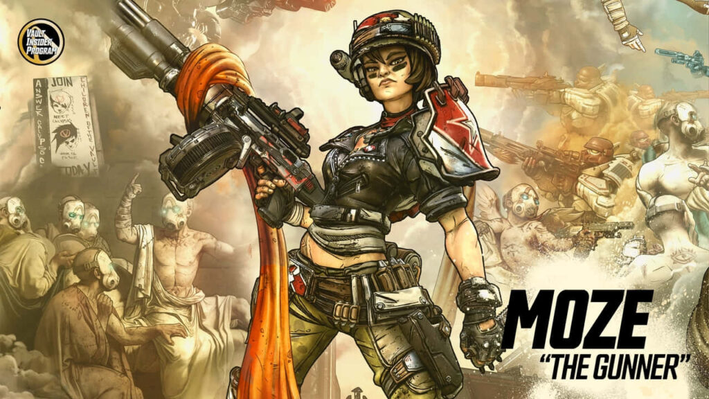Borderlands 3 Moze Gunner Wallpaper - Vibrant Art Style & Chaos Background
