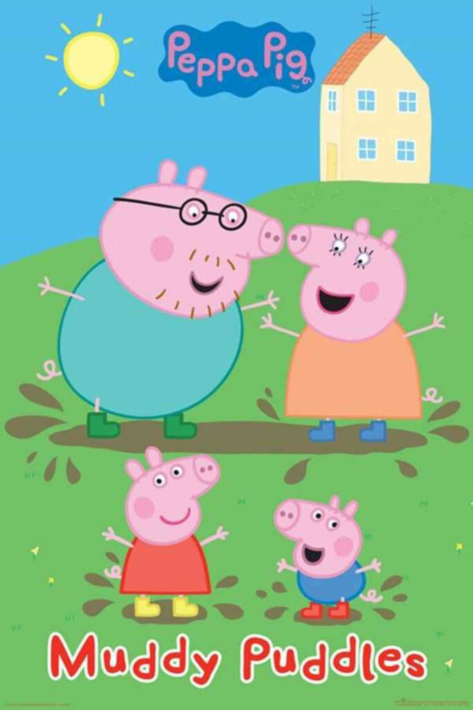 Playful Adventures at Peppa Pig's Muddy Puddle Paradise Wallpaper