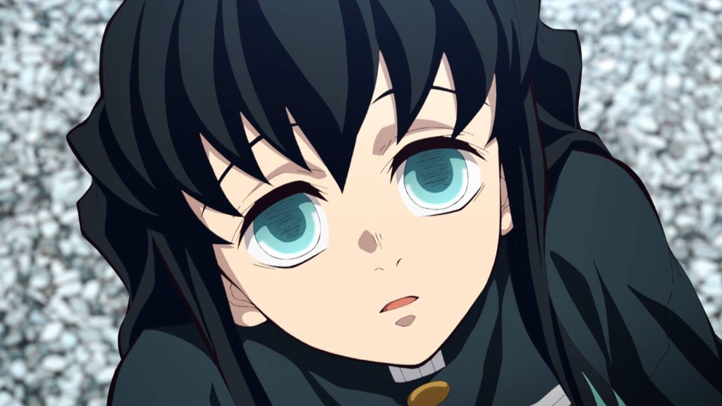 Muichiro Tokito Demon Slayer portrait with teal eyes black hair serene mood wallpaper