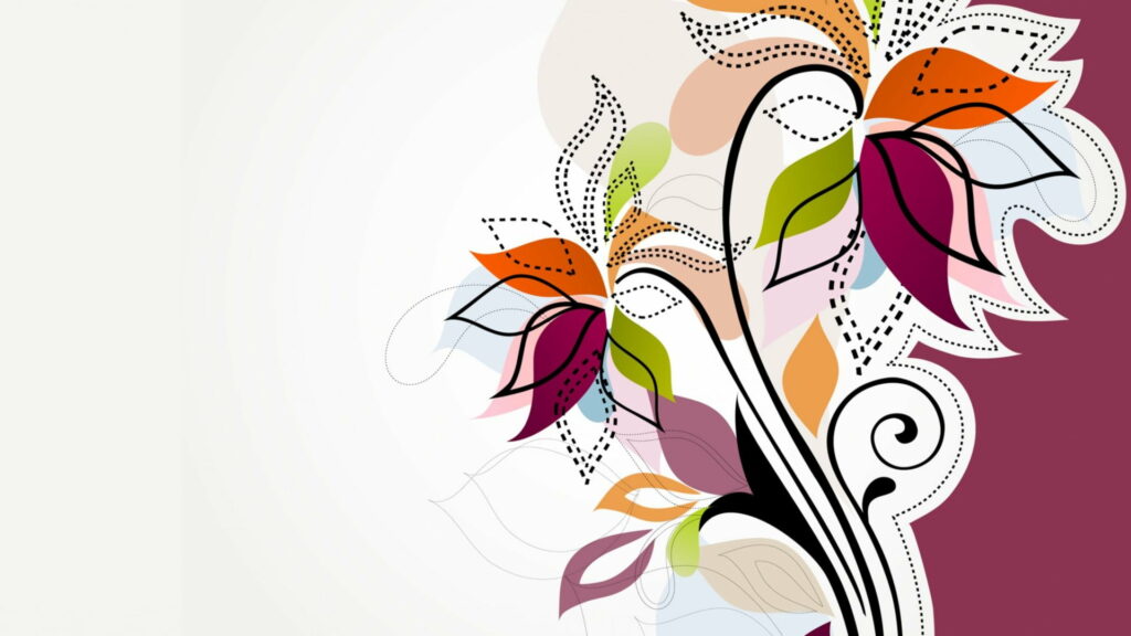 Vibrant Blooms: Multicolor Floral in Vector HD Wallpaper Background