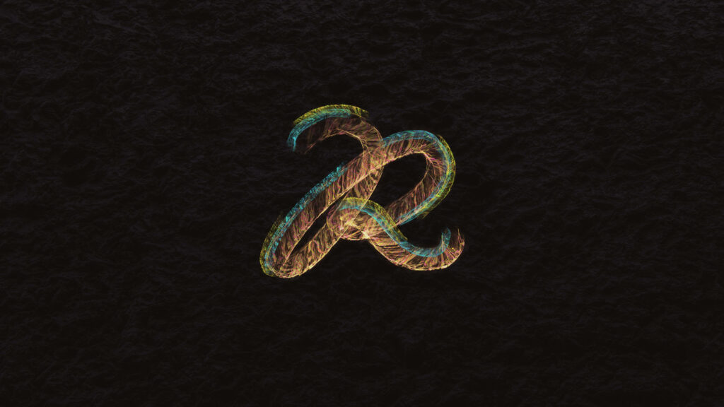 Intricate Multicolored Letter R Wallpaper Against Dark Textured Background