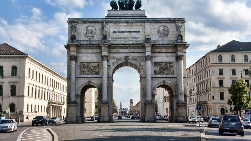 Triumphal Arch Munich wallpaper grand neoclassical architecture city backdrop travel history