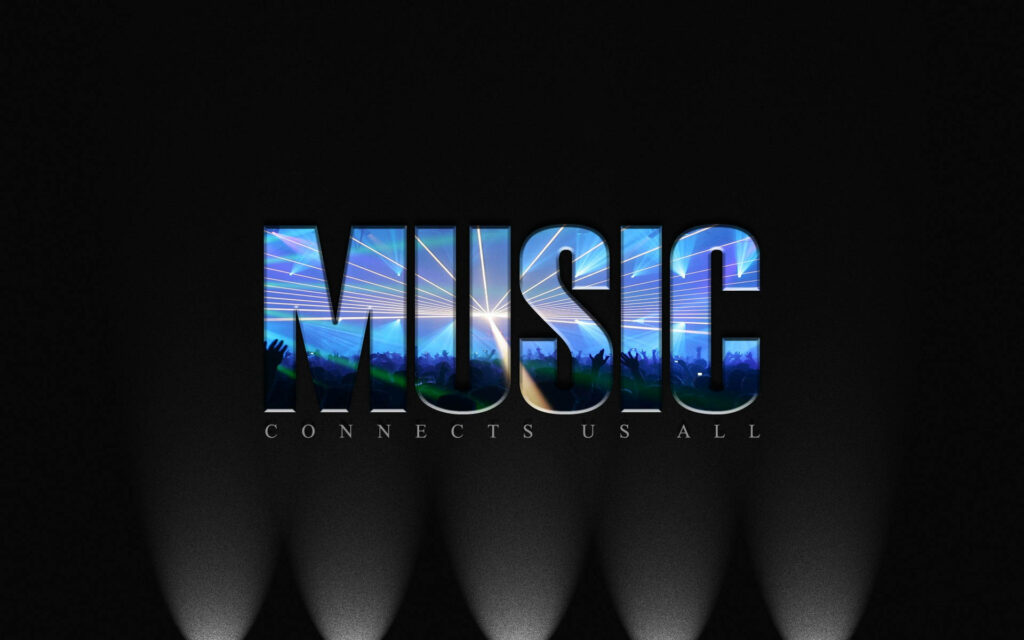 Vibrant Music Wallpaper: 'Music Connects Us All' Concert Scene