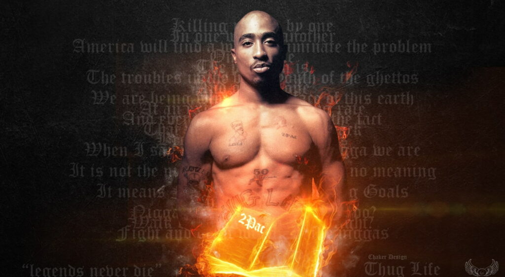 Tupac's Raw Power: A Shirtless, Muscular HD Wallpaper by Chaker Design