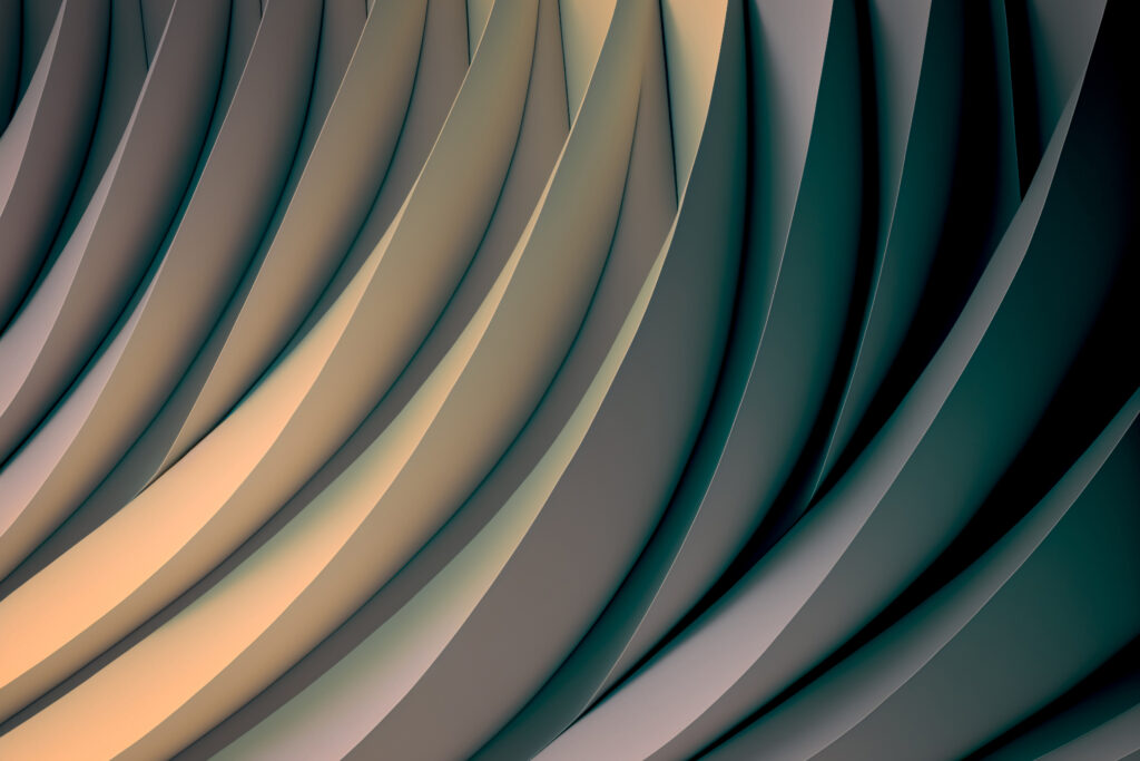 Abstract Overlapping Layers Wallpaper in Beige, Green, and Grey