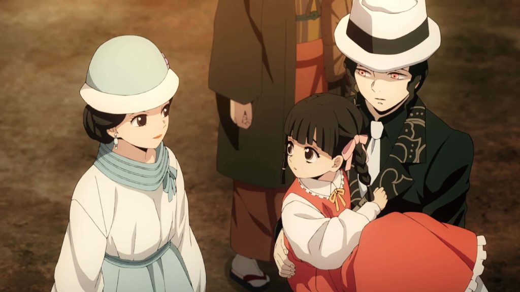 Muzan Kibutsuji human disguise with fake family Demon Slayer anime wallpaper background