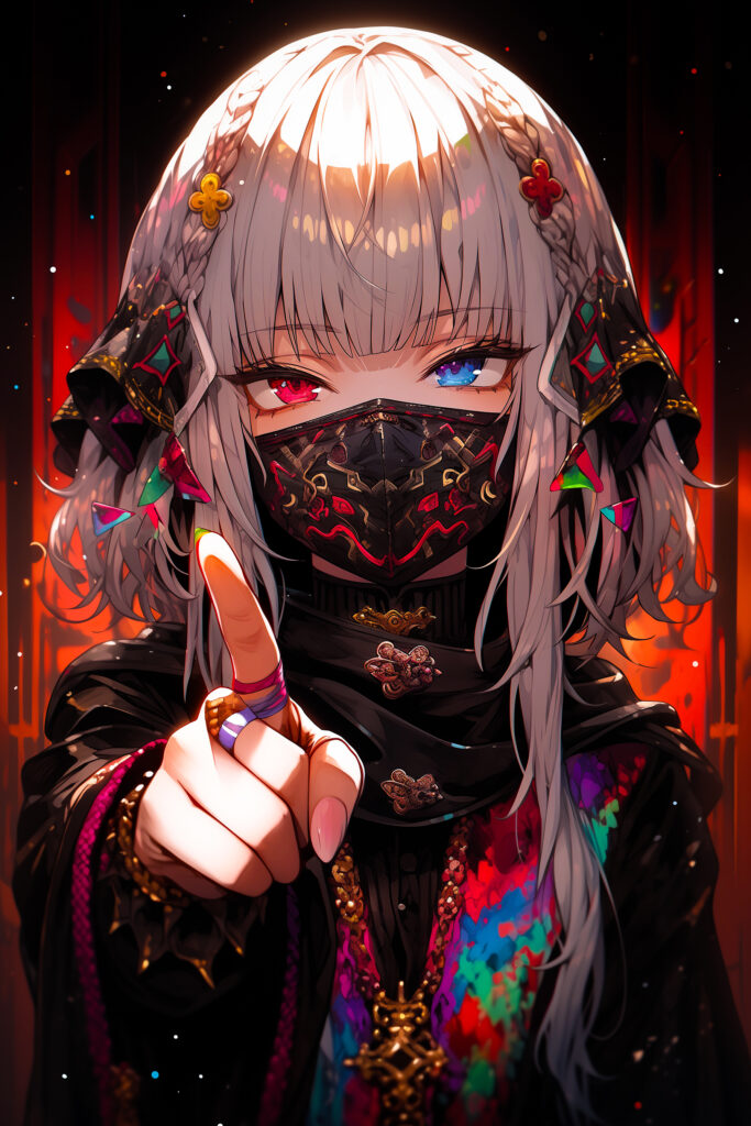 Mysterious Girl with Heterochrome Eyes - Stunning Anime Wallpaper