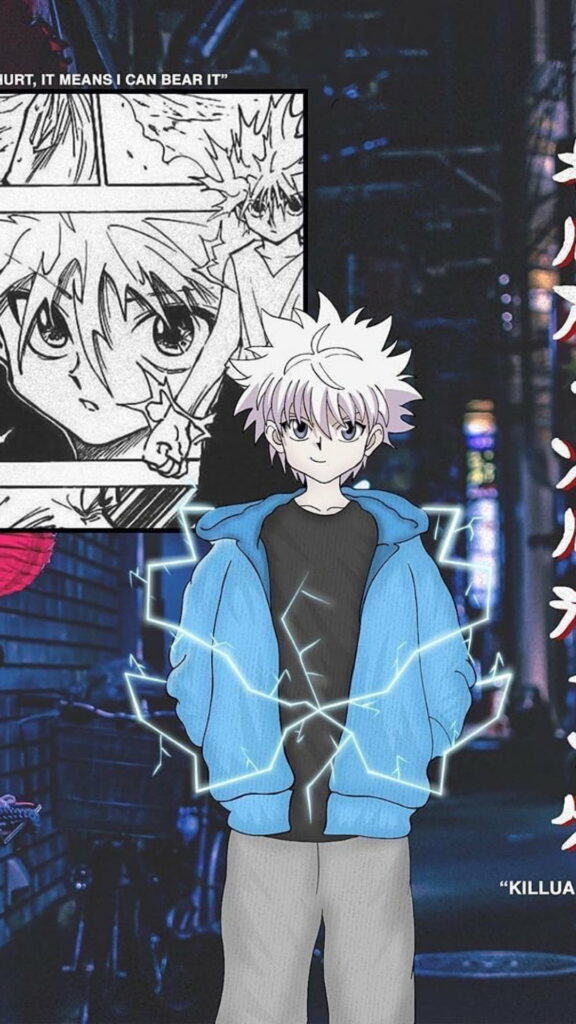 Electric Brilliance: HD Wallpaper of Killua Zoldyck from Hunter x Hunter