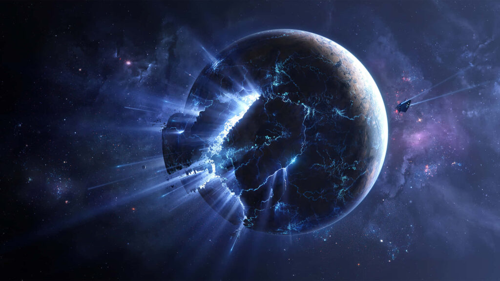 Mysterious Planet Wallpaper: Cosmic Energy & Vibrant Galaxy Background