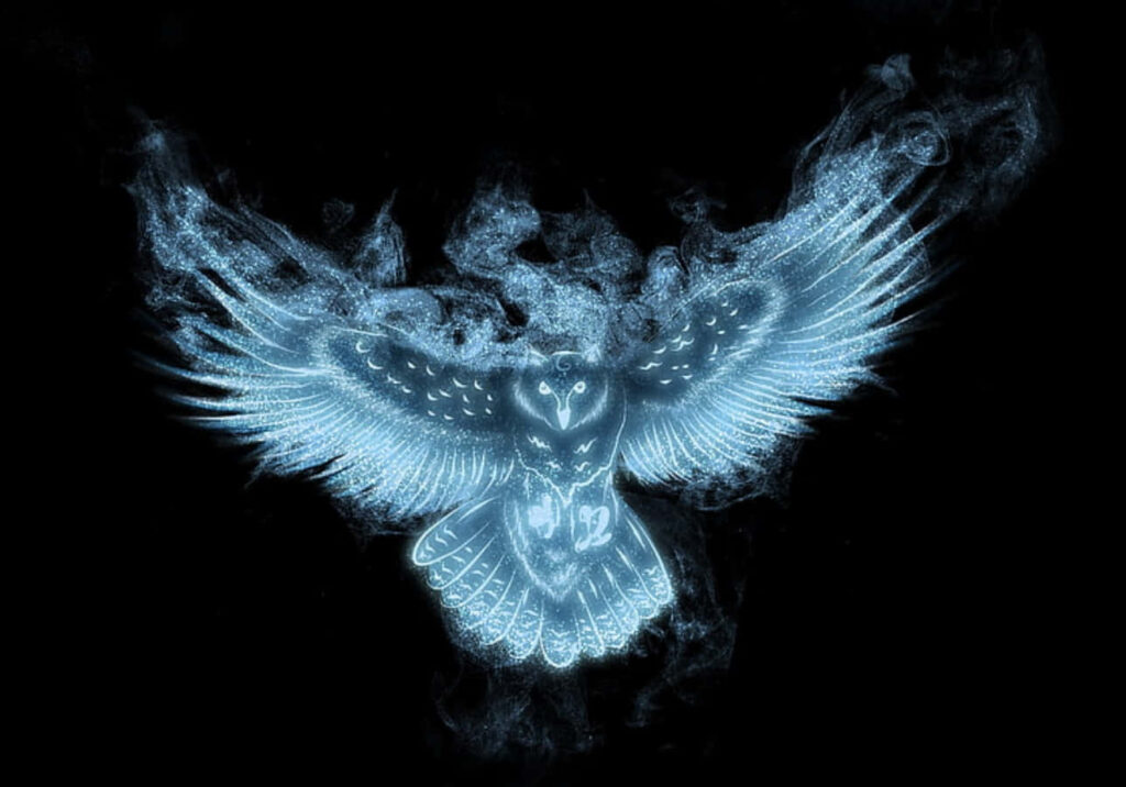 Mystical Blue Owl Wallpaper: Enchanting Dreamlike Background