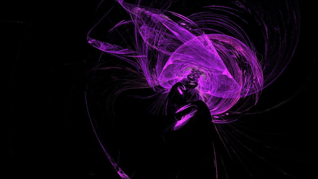 Enigmatic Elegance: Mesmerizing HD Fractal Art in Dark Purple Tones Wallpaper