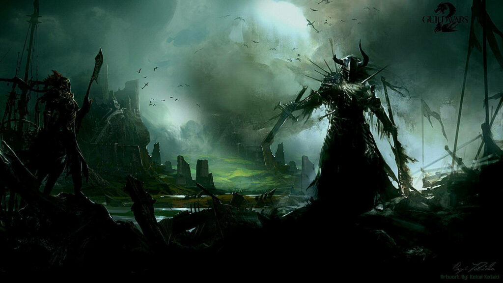 Mystical Guild Wars 2 Wallpaper: Centaur in Enigmatic Landscape