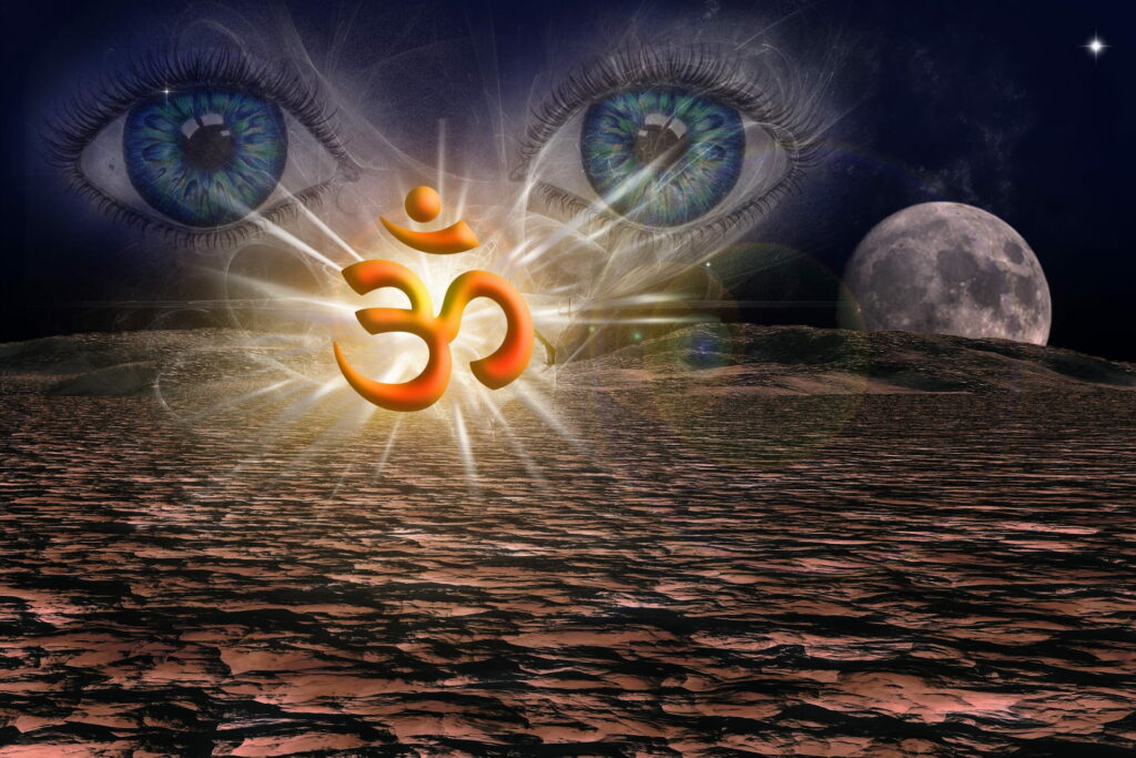 Mystical Moonlit Om: A Captivating HD Wallpaper Background Photo
