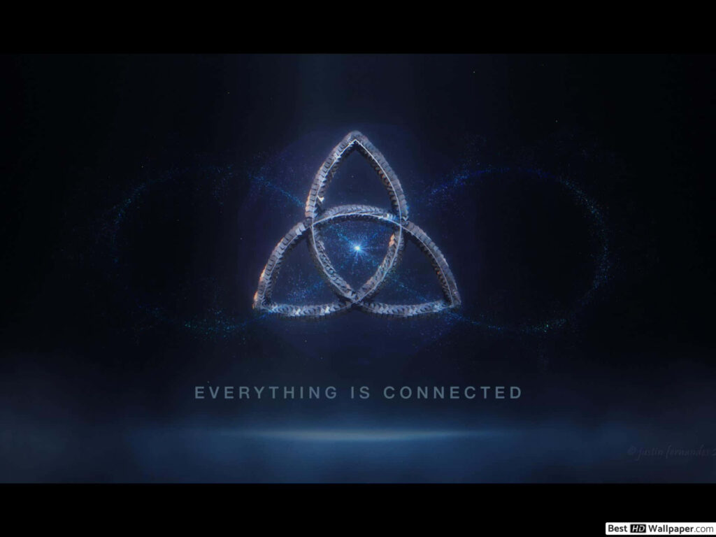 Mystical Triquetra Wallpaper: Cosmic Unity & Interconnectedness Art