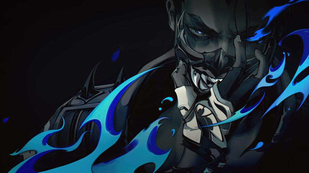 Yoru's Piercing Gaze: A Stylish and Intense Valorant 2k Fanart Wallpaper