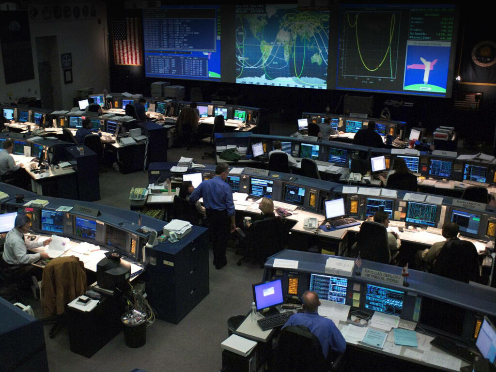 Dynamic NASA Houston Mission Control Wallpaper - Space Monitoring Background