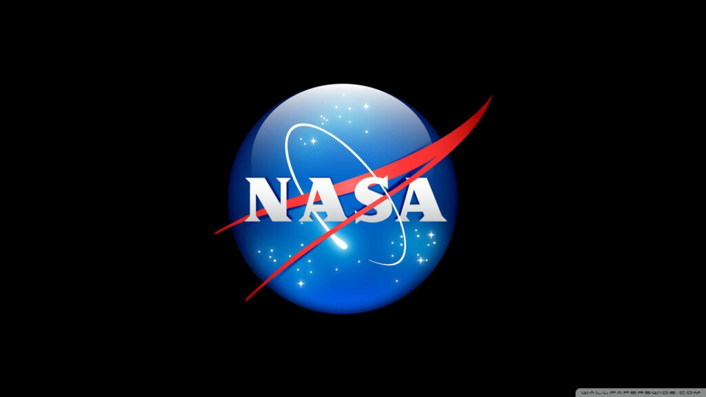 NASA Logo Shines in Impressive Banner Wallpaper with Pitch-Black Background
