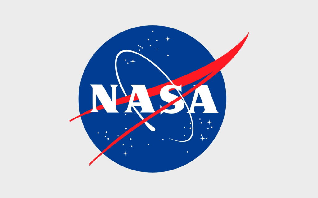 NASA Logo in Vector Art: A Simple Blue and White QHD Wallpaper Background Photo